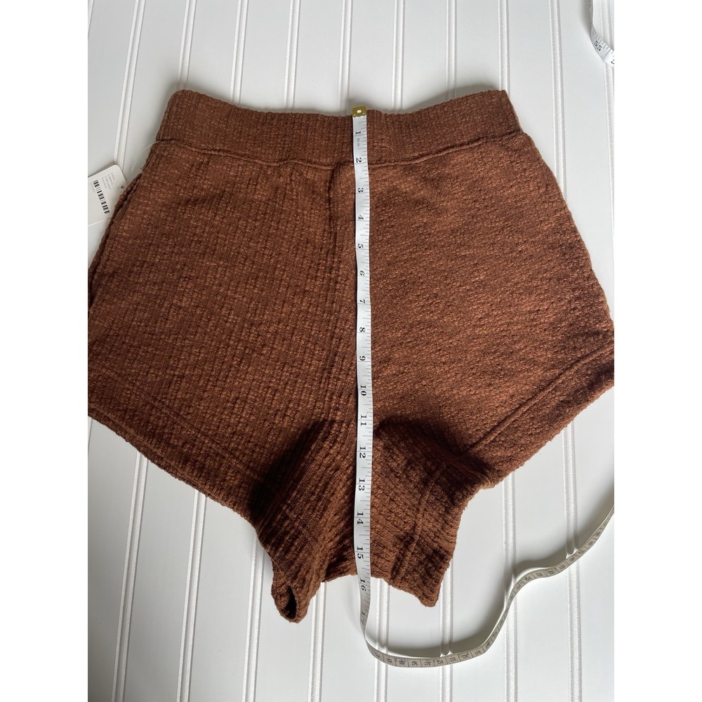 NEW Free People HiRise Sweater Knit Shorts Sz S Pockets Brown Goblin Pirate Fall - Picture 8 of 12